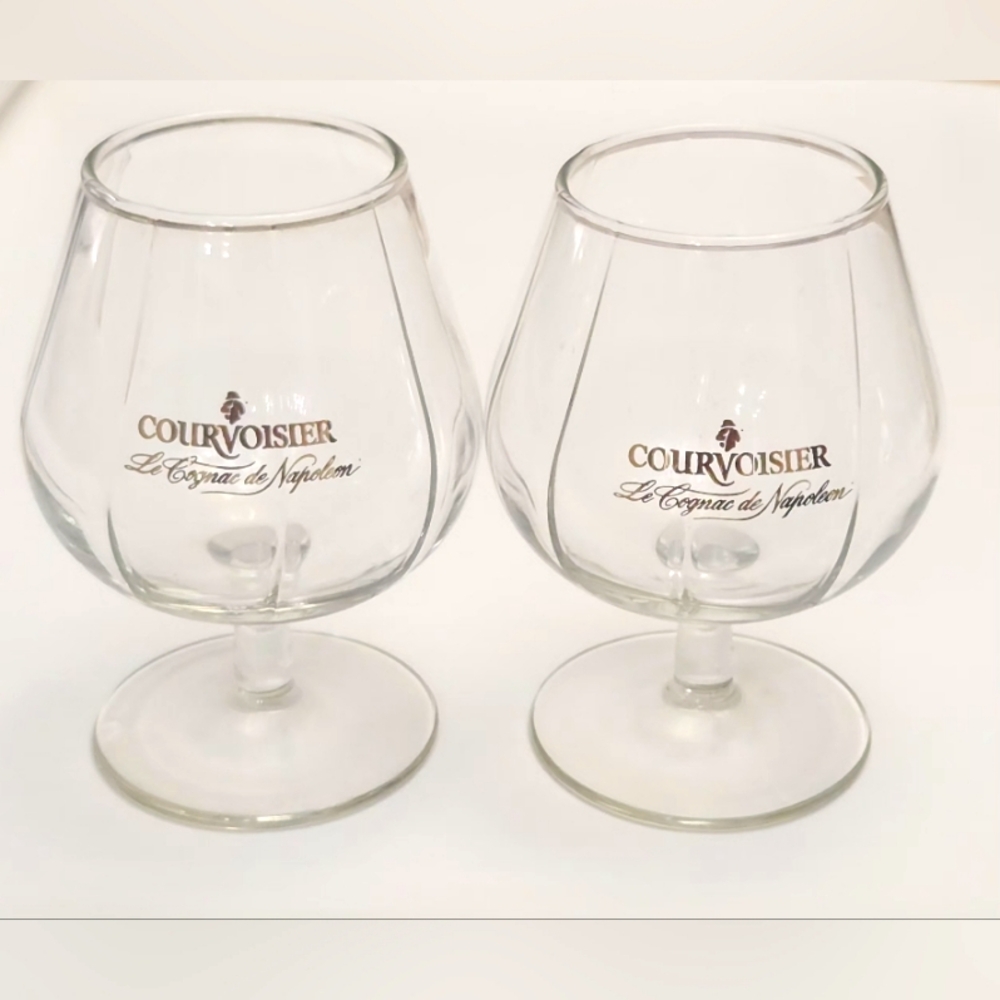 Courvoisier Le Cognac de Napoleon Brandy Snifter 8oz Glass Gold Logo France